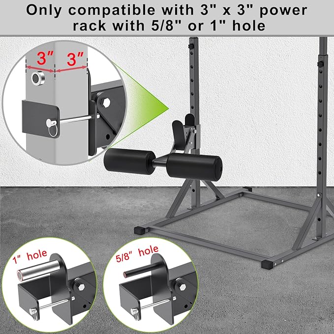 Nordic Hamstring Curl Attachment, Dip Bar, Belt Squat & Safety Spotter Arms for 2"x2" & 3"x3" Power Racks, Home Gym Strength Training Accessories