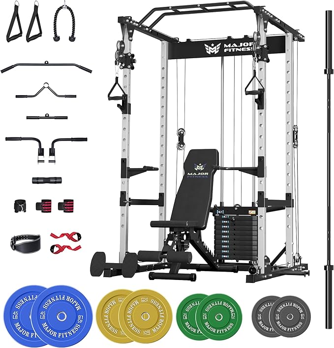 MAJOR FITNESS Drone1 Power Cage - Multi-Function Power Rack for Home Gym, Squat Rack, Cable Crossover System, for Strength Training