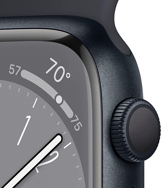 Apple Watch Series 8 [GPS 41mm] Smart Watch w/Midnight Aluminum Case with Midnight Sport Band - S/M. Fitness Tracker, Blood Oxygen & ECG Apps, Always-On Retina Display, Water Resistant