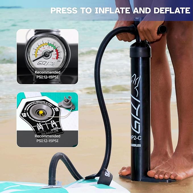10’6’’ Inflatable Stand Up Paddle Board (SUP) for Adults and Youth with Non-Slip Deck – Complete Accessories Kit, for Fishing, Yoga, Fitness & Family Fun