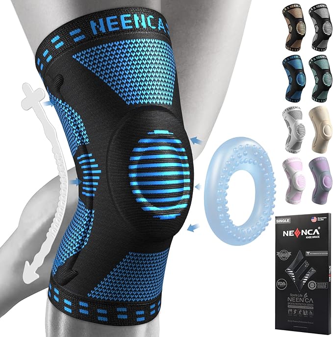 NEENCA Professional Knee Brace, Compression Knee Support with Patella Gel Pad & Side Stabilizers, Medical Knee Sleeve for Pain Relief, ACL,PCL, Meniscus, Injury Recovery, Arthritis, Sports, Workout...