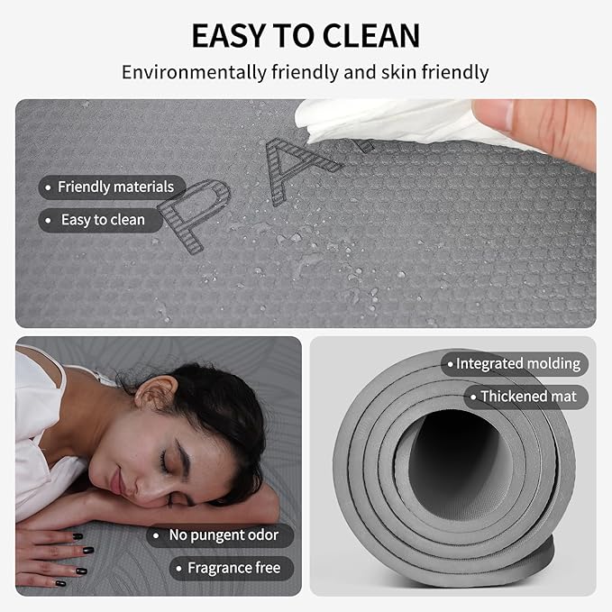 PAIDU Large Yoga Mat-72’x36’x0.4’ Extra Width ＆ Thick,Comfortable,Non-Slip Exercise Mat-Works Great on All Floor for Stretching,Yoga Studio,Gym or Home Workouts