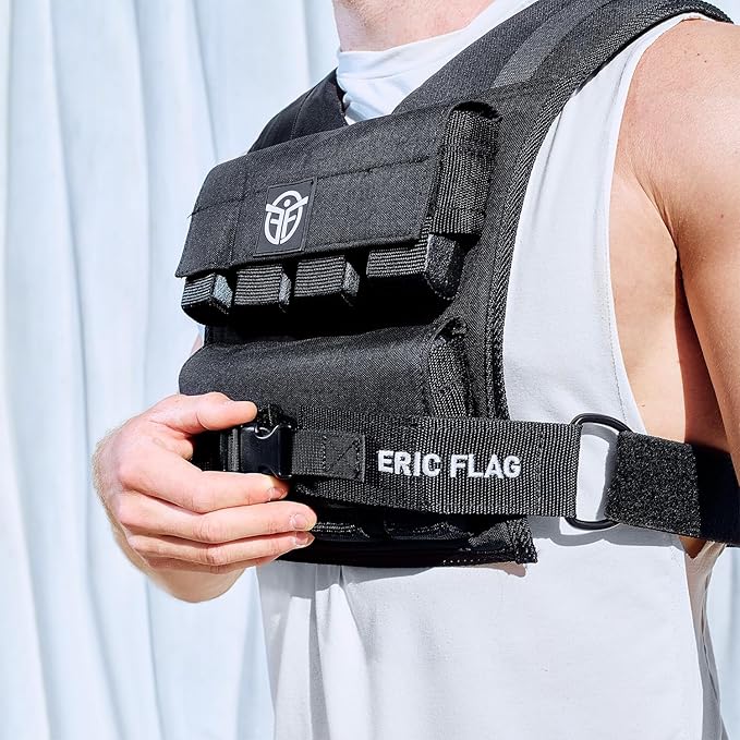 40 lb Weighted Vest for Men & Women - Adjustable 0-40 lb with 16 Iron Weight, Heavy-Duty for Calisthenics, Running and Walking - Compact 1000D Oxford - Weighted Vest with Removable Weights