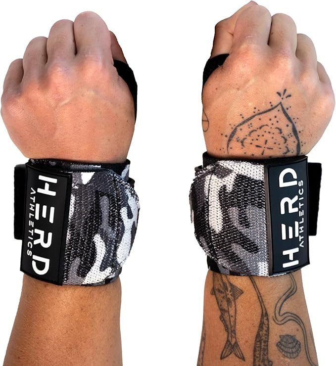 Weightlifting Wrist Wraps – 12" & 18" Adjustable Support with Thumb Loop – Medium Stiffness for Powerlifting, Olympic Lifting, Functional Fitness, Bodybuilding