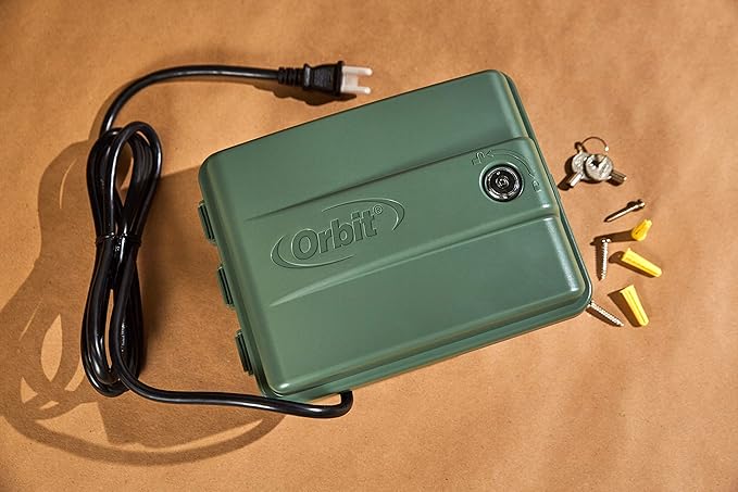 Orbit 4-Station Outdoor Swing Panel Sprinkler System Timer - for Residential Lawn Watering - Multi-Station Irrigation Controller - Custom Watering Intervals - Indoor/Outdoor Installation - 57894
