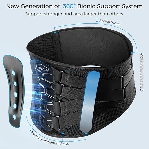 FREETOO Back Braces for Lower Back Pain Relief with Pulley System,Lumbar Support Belt for Men & Women with Lumbar Pad, Ergonomic Design and Soft Breathable 3D Knit Material,for Herniated Disc,Sciatica