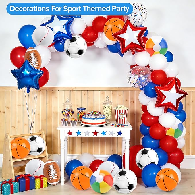 LanMa 3 Pack Beach Balls, 16 Inch Inflatable Basketball Beach Ball Toys for Pool Party Favors, Beach Birthday Decorations, Water Games