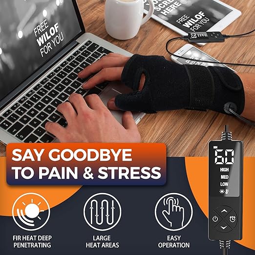 Wrist & Thumb Heating Pad for Arthritis and Carpal Tunnel Relief, Hand Heating Pad for Sprains, Trigger Thumb, Tendonitis, Hand Pain Relief - Left & Right Hands(L)