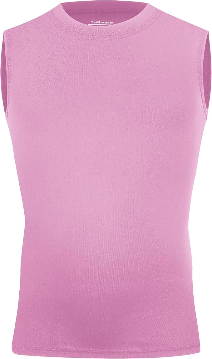 Youth Boy Girls Sleeveless Compression Shirt Kid Athletic Tank Top Quick Dry Basketball Football Undershirt