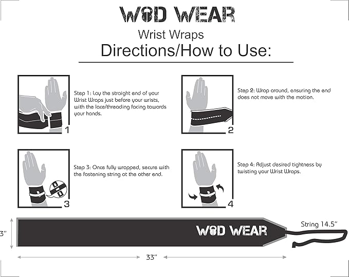 Wrist Wraps for Powerlifting, Strength Training, Bodybuilding, Cross Training, Olympic Weightlifting, Yoga Support - One Size Fits All