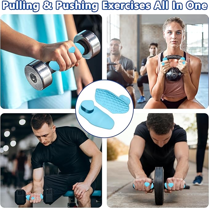 Silicone Gym Grips for Weight Lifting,Workout Gloves for Women Men Alternative,Anti Slip Gym Workout Grip,Rubber Gym Hand Grips-Weightlifting Grips Pad for Barbell,Pull Up,Ryptfit,Training