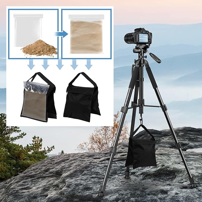 24 Pack Sandbags Weight Bags for Photography Equipments, Photography Sand Weight Bags, Heavy Duty Sandbags for Backdrop Stand, Outdoor Canopy, Photo Tripod,Pop up Tent, Umbrella Base (Black)
