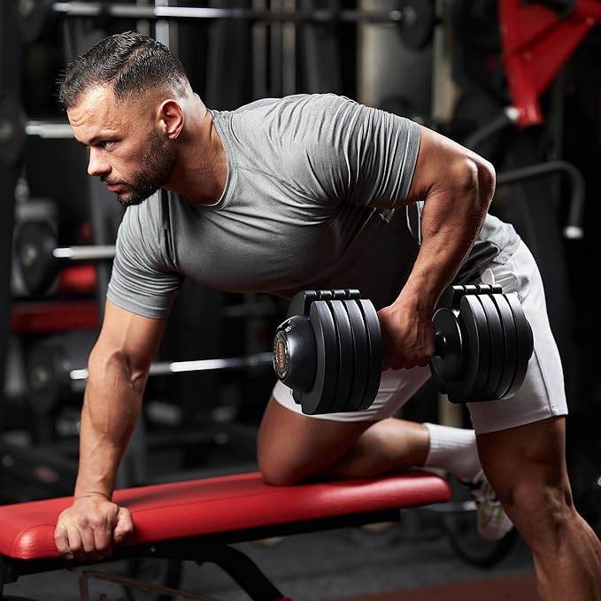 22LBS/25LBS/52LBS Single/Pair Adjustable Dumbbells Set Premium Rubber Coated Dumbbell Set with Secure Locking Mechanism for Safe & Customizable Strength Training