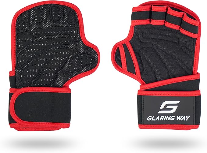 Neoprene Padded Weight Lifting Gloves for Men and Women - Ventilated Workout Gloves for Athletes Gym Sessions Cycling Tracking & Sports with Full Palm Protection