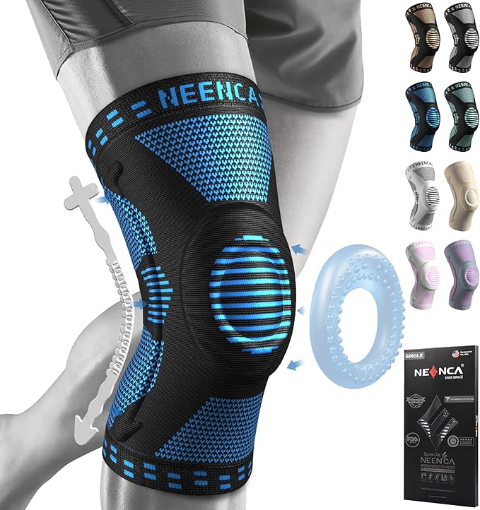 NEENCA Professional Knee Brace for Pain Relief, Medical Knee Support with Patella Pad & Side Stabilizers, Compression Knee Sleeve for Meniscus Tear, ACL, Joint Pain, Runner, Workout (Blue, XXX-Large)