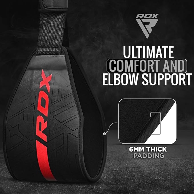 RDX AB Straps for Pull Up Bar Hanging (Pair), Maya Hide Leather, Abdominal Muscle Building Padded Arm Support Slings with D-Ring Strap, Leg Raise Exercise Fitness Workout Strength Training, Men Women