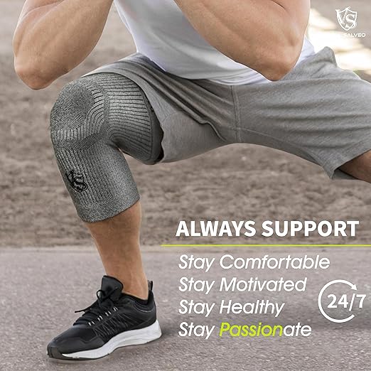 VITAL SALVEO-Compression Recovery Knee Sleeve/brace C3-COMFORT, Pain Relief, Protects Joint - Ideal for Sports and Daily Wear(1 Pair)/XXL