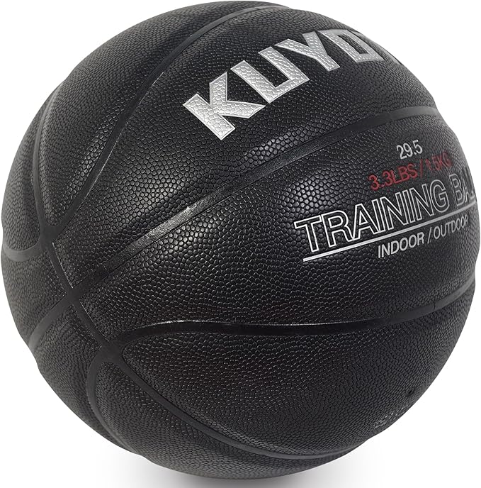 KUYOTQ 3LBS/3.3LBS/2.2LBS Weighted Heavy Training Basketball 29.5/28.5" in and Outdoor Improving Handling Dribbling Passing Rebounding Skill Composite Size 7/6 Weighted Training Basketball Equipment