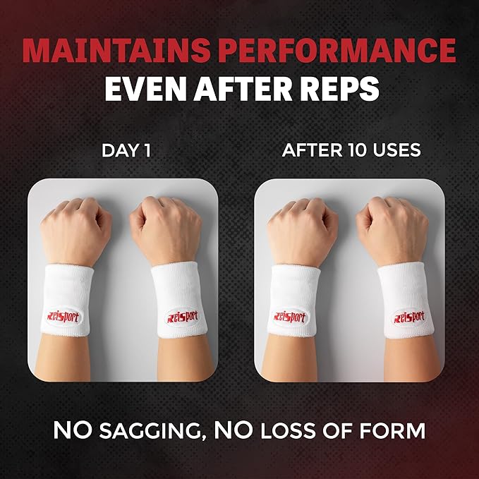 Reisport Gymnastics Wristbands - Unisex 5 Inch Sweat Wicking Wrist Protection for Grips & Training | One Size Fits Most - Available in Pink or White | Swiss Made Quality for Gymnasts