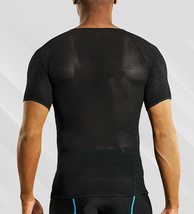 Nepest Mens Vests/Short Sleeve Biking Base Layer Mesh Sleeveless Cycling Baselayer Bicycle Ultralight Undershirts