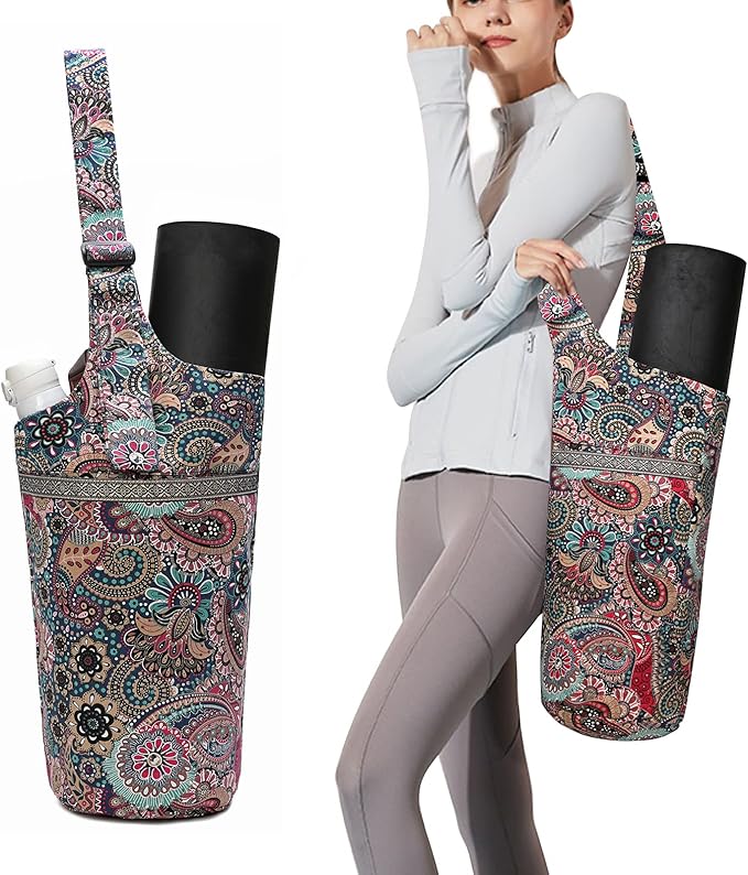 IwIeIaIrI Yoga Mat Bag for Women with Large Size Pocket and Zipper Pocket,Yoga Bag Mat Carrier Holder Fits Most Your Stuff,Yoga Accessories Gifts