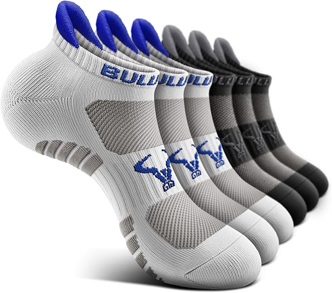 BULLIANT Men Running Socks,Active Ankle Socks No Show For Men With Cushioned Footbed Arch Support Breathable Wicking