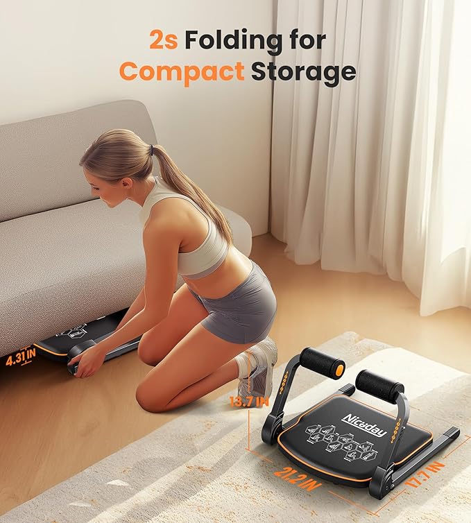 Niceday Ab Workout Equipment, Ab Machine for Stomach Workout, Ab Trainer Machine for Home, Ab Crunch Machine for Home Exercise, Sit Up Machine with 330 LBS Weight Capacity