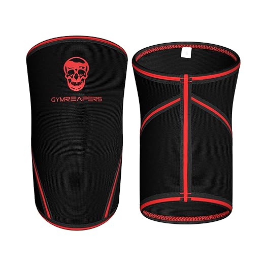 Knee Sleeves (1 Pair) Free Gym Bag - Knee Sleeve & Compression Brace for Squats, Fitness, Weightlifting, and Powerlifting - Gymreapers 7MM Sleeve Pair - For Men & Women - 1 Year Warranty (Medium)