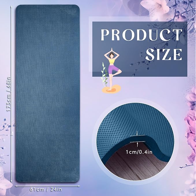 Timgle 6 Pcs 10mm Thick Yoga Mat Bulk 68 x 24 Inches Anti-slip Tear-resistant Exercise Mat Adult Gym Mats for Fitness, Stretching, Workout and Studio, Outdoor Yoga, Pilates
