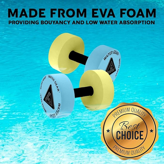 Water Gear Resistance Bells - Water Fitness and Pool Exercise - Intense Workout Without Added Stress - Easy on Joints