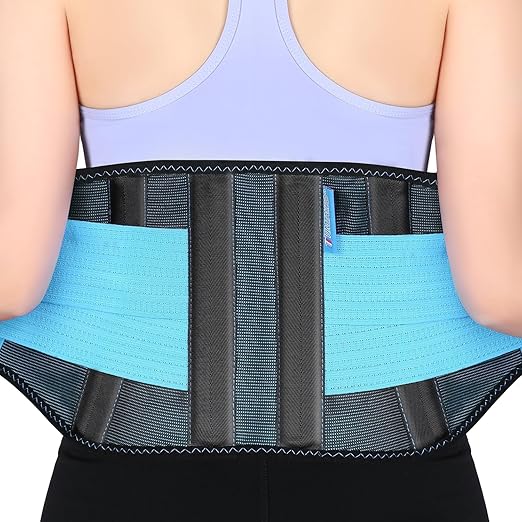 T TIMTAKBO 2.0 Version Lower Back Brace for Pain Relief, Back Brace for Lifting at Work, Back Brace for Herniated Disc and Sciatica, Back Support Belt for Women Men (Blue,2XL Fits 39"-48")