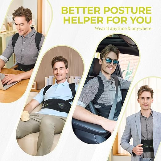 SHAPERKY Posture Corrector for Women and Men - Adjustable Upper Back Brace - Breathable Back Support straightener - Providing Pain Relief from Lumbar&Shoulder (L-XL)
