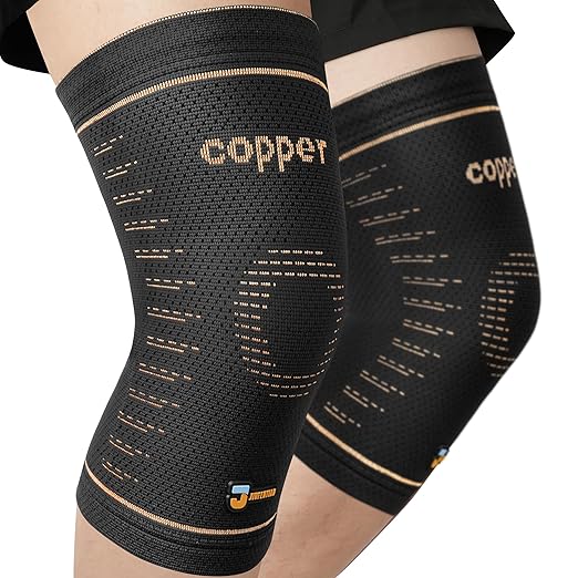 JIUFENTIAN Copper Knee Brace for Women and Men(2 Pack) knee compression sleeves for Arthritis,Running & Daily Use-Targeted Support for Joint Stability & Pain Relief(Small)