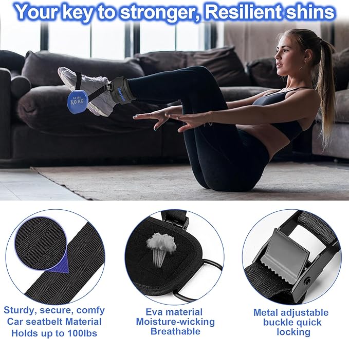 Dumbbell Foot Attachment, Tibialis Trainer, Adjustable Ankle Weights, Leg Workouts at Home for Hip Flexors,Ankle Straps for Weight Lifting,Shin Splint,Hamstring Curls,Leg extensions,Home Gym Equipment