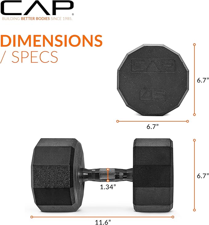 CAP Barbell Coated Dumbbell Weight | Multiple Options Pairs & Sets