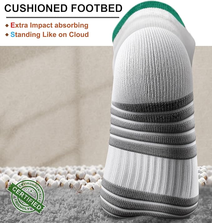 BULLIANT Men Running Socks,Active Ankle Socks No Show For Men With Cushioned Footbed Arch Support Breathable Wicking