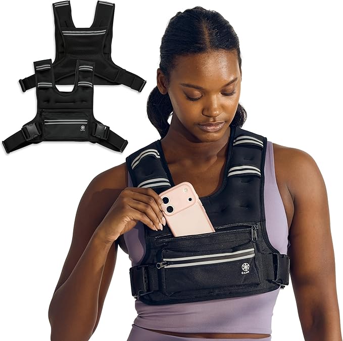 Gaiam PrecisionFit Weighted Vest for Women and Men, Adjustable Weighted Workout Vest for Walking, Running, Strength Training