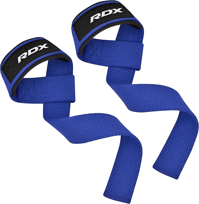 RDX Lifting Straps for Weightlifting –100% Cotton Heavy Duty Gym Wrist Strap with 5MM Neoprene Padding, 60CM Anti-Slip Hand Grip Wraps for Deadlifts Powerlifting Workouts Strength Training, Men Women