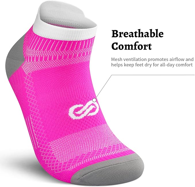 PAPLUS Compression Socks for Men & Women, 2/4/6 Pairs Ankle Running Socks with Arch Support, Ankle Support, Plantar Fasciitis