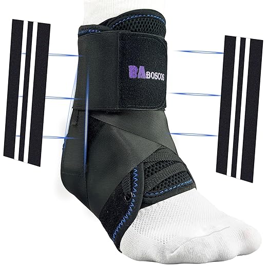 Ankle Brace for Sprain & Sports – 3-Point Support System, No Pressure Comfort Even After Hours, Figure-8 Stability, Easy Hook & Loop Fit for Running, Basketball & Work, L