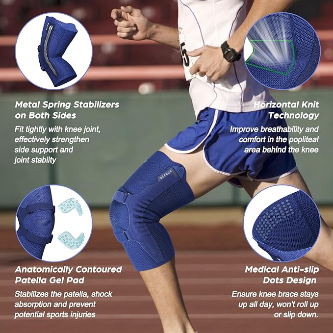 NEENCA Knee Brace for Knee Pain Relief, Medical Knee Support with Patella Pad & Side Stabilizers, Compression Knee Sleeve for Meniscus Tear, ACL, Arthritis, Joint Pain, Runner, Sport