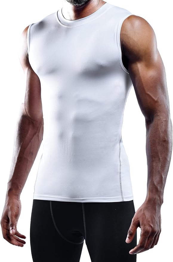 NELEUS Men's 3 Pack Athletic Compression Under Base Layer Sport Tank Top