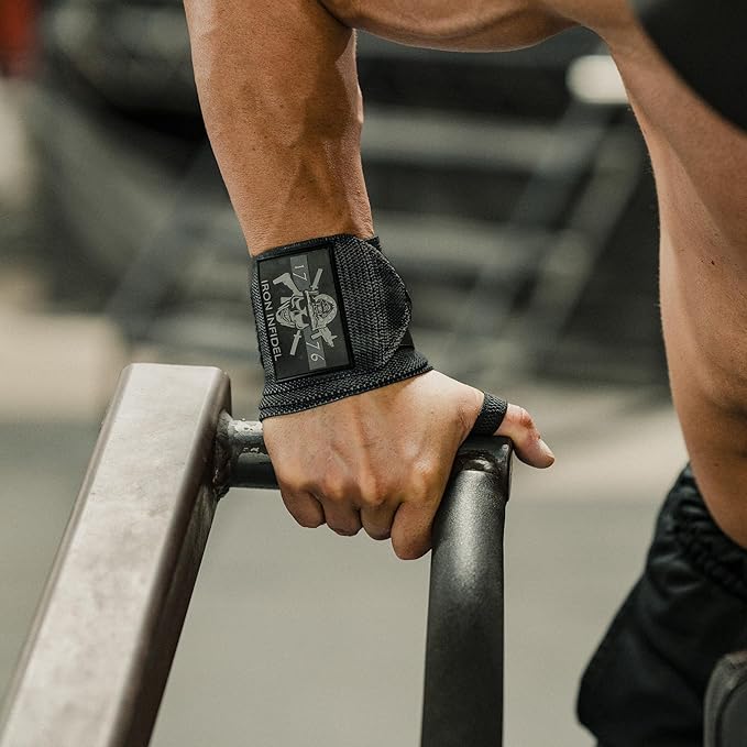 Iron Infidel Wrist Wraps for Weightlifting - 18" Heavy Duty Support for Working Out, Gym Accessories for Men - Use for Lifting, Crossfit, Fitness, Exercise, Bench Press, Powerlifting