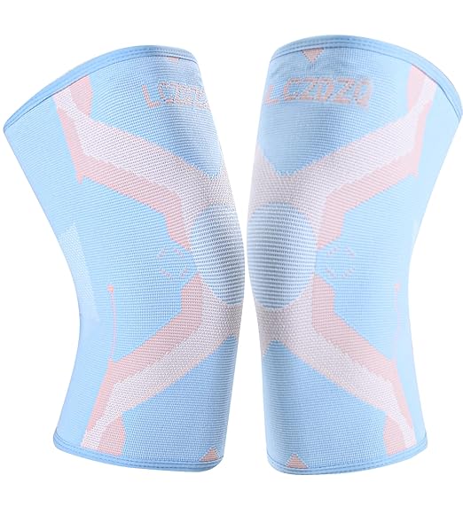 Knee Braces 2-Pack - Compression Sleeves for Men & Women, Knee Pain Relief for Arthritis, Meniscus Tear, Running, Gym, Basketball - Blue L(Check Sizing)