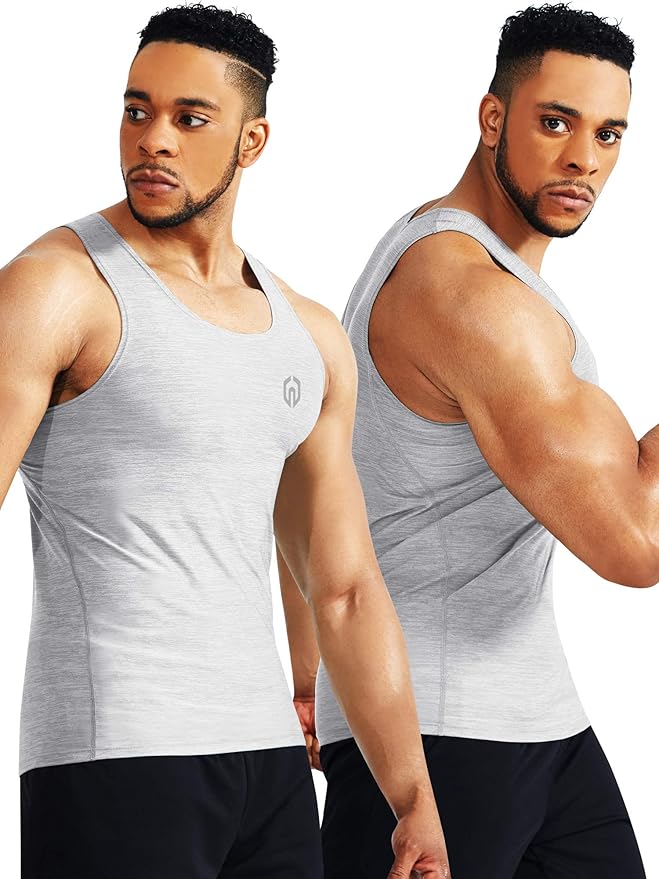 NELEUS Men's 3 Pack Athletic Compression Under Base Layer Sport Tank Top