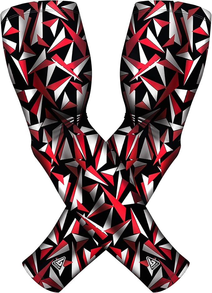 B-Driven Sports Pro Fit Compression Arm Sleeves for Men Women & Youth - Volleyball Golf Running Baseball Basketball - Pair