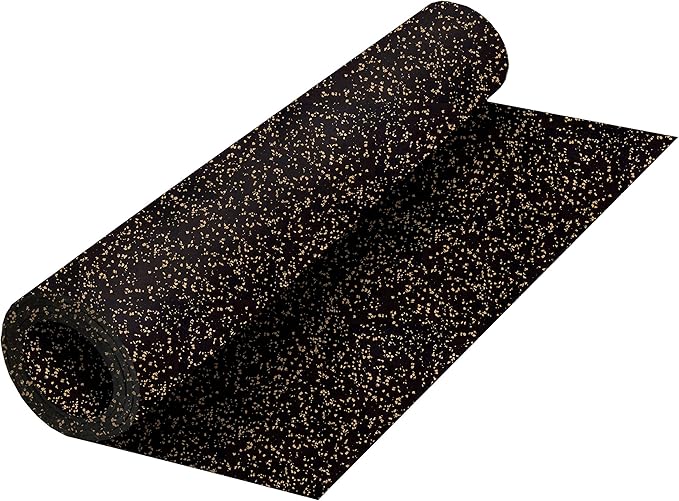 Genaflex Rubber Gym Floor Mat - 8mm Thick - Heavy Duty Commercial Protective Gym Flooring Roll (10% Tan, 4' X 6')