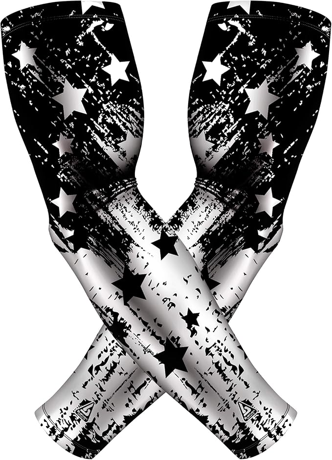 B-Driven Sports Pro Fit Compression Arm Sleeves for Men Women & Youth - Volleyball Golf Running Baseball Basketball - Pair