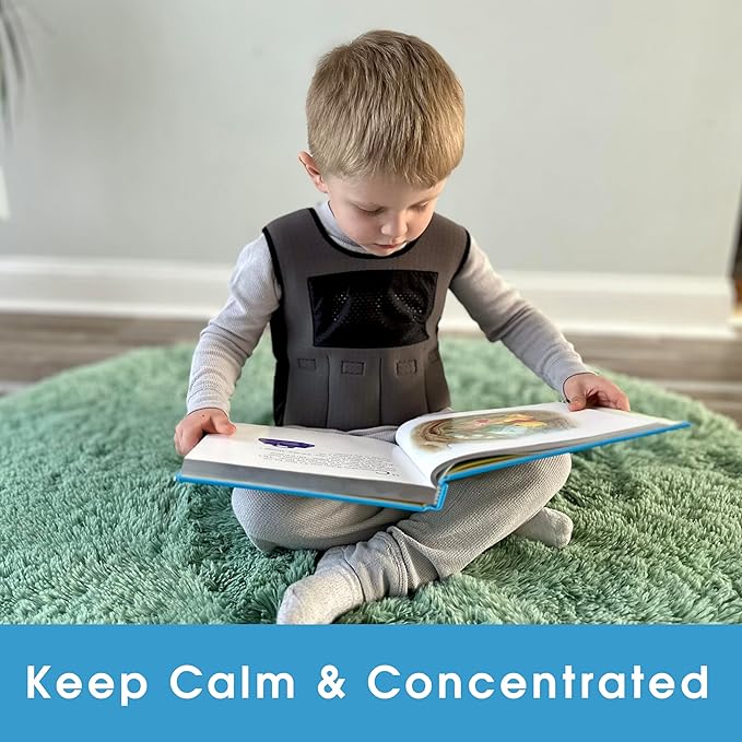 Weighted Vest for Kids - Compression Vest for Children with Sensory Issues, Autism, ADHD - Adjustable Kids Weighted Vest Includes 6 Removable Weights (Small, Ages 2 to 4)