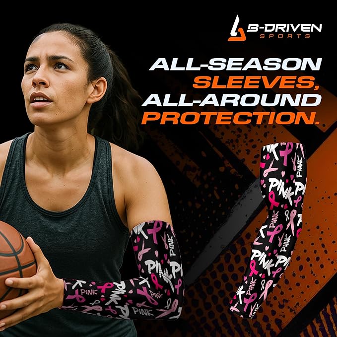 B-Driven Sports Sleeve Pro-Fit - Compression Arm Sleeve for Men & Women - Basketball & Volleyball Arm Sleeve - Single